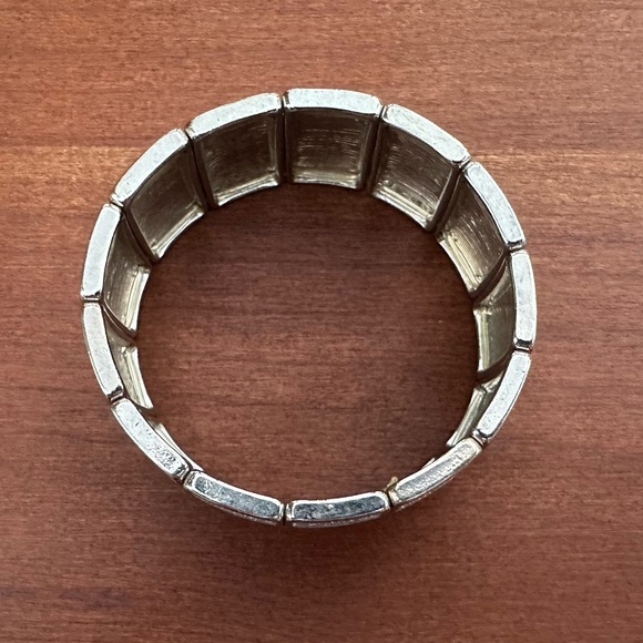 Stretchy panel bracelet with silver sparkles - Picture 2 of 3